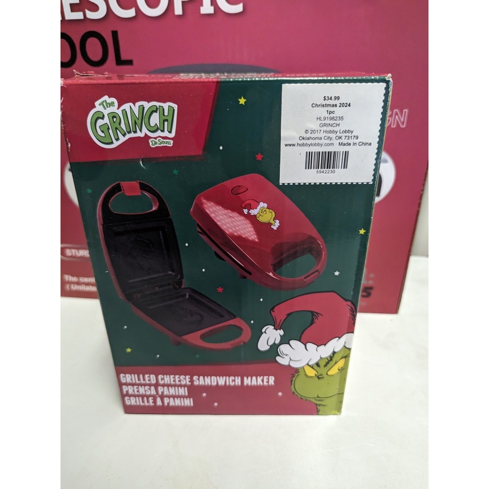 NEW, Dr. Seuss The Grinch Grilled‎ Cheese Panini Sandwich Maker, Non-Stick